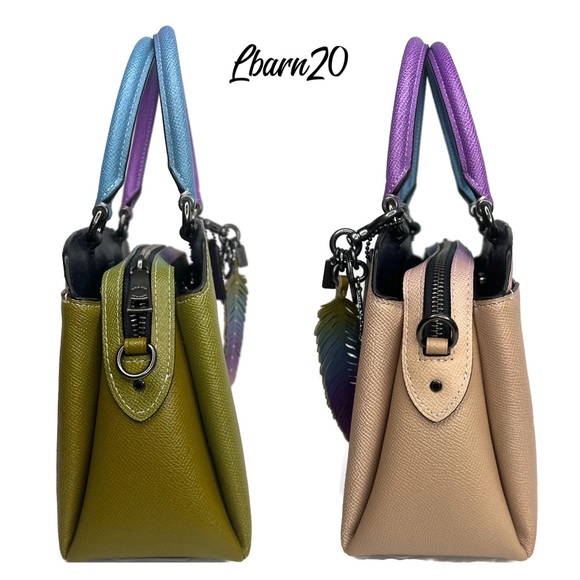 Coach Mini Lillie Ombré Pastel Satchel Bag Wallet and Matching Feather Set Pride - Picture 7 of 16